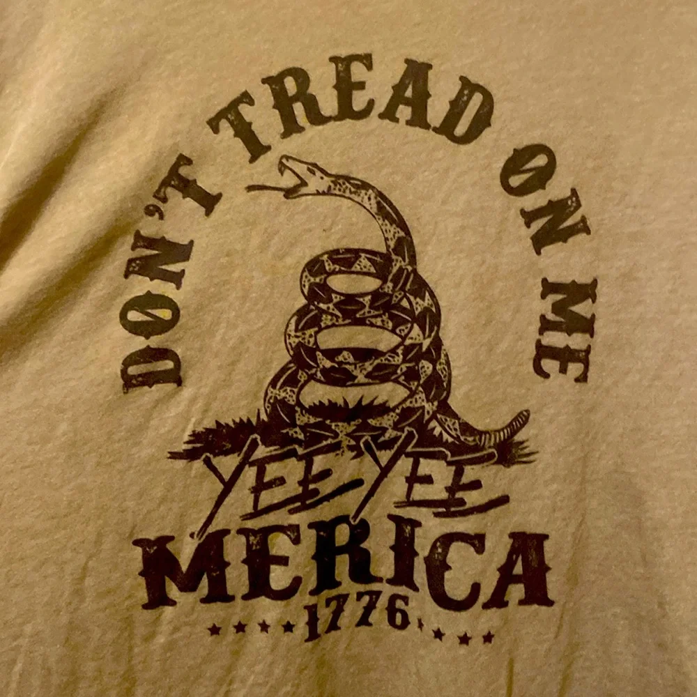 Unisex Yee Yee  Olive Don't Tread On Me Tee Short Sleeve Crew Neck 3XL - Picture 2 of 5